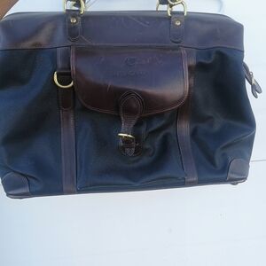 Mayacama Leather And Canvas Weekender Travel Duffel Bag Brown And Black